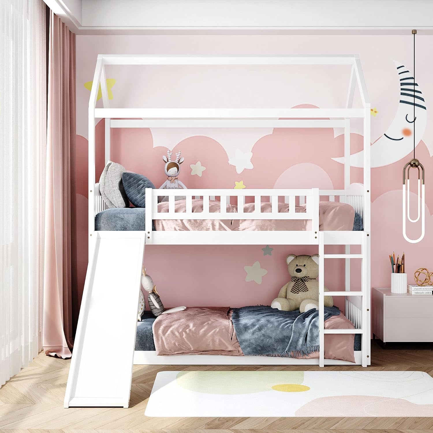 House Bunk Bed with Slide
